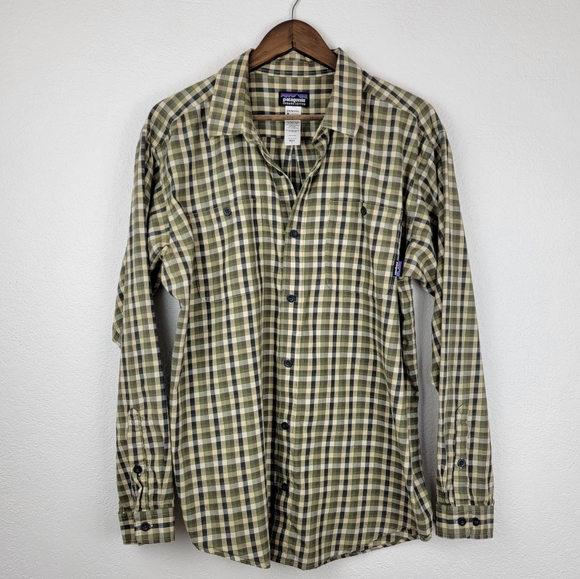 Patagonia Other - Patagonia Organic Cotton Long Sleeve Plaid Flannel Shirt Brown Green Cream Large